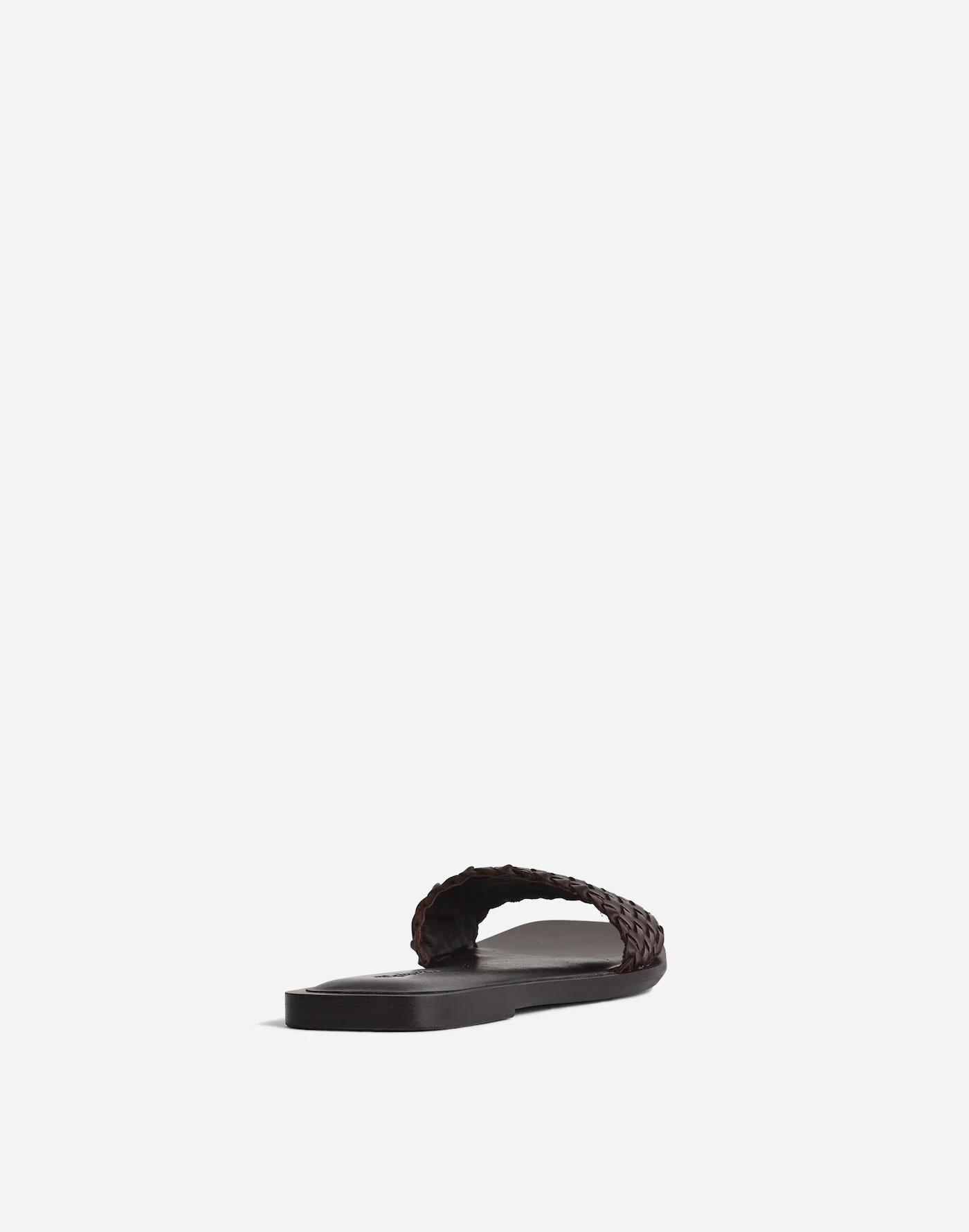 The Cora Slide Sandal in Woven Leather Product Image