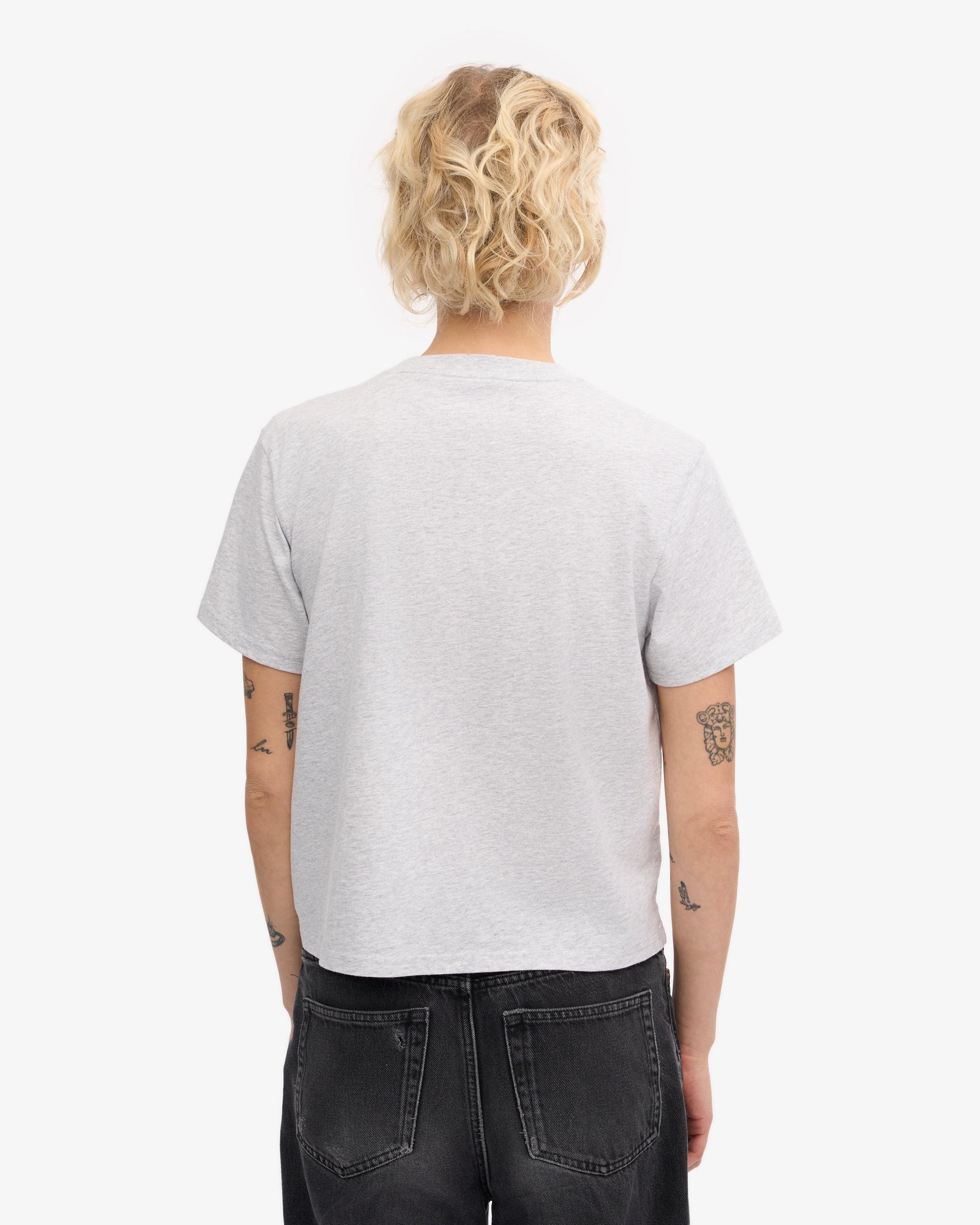 Organic Boxy Crop Tee - Snow Melange Product Image