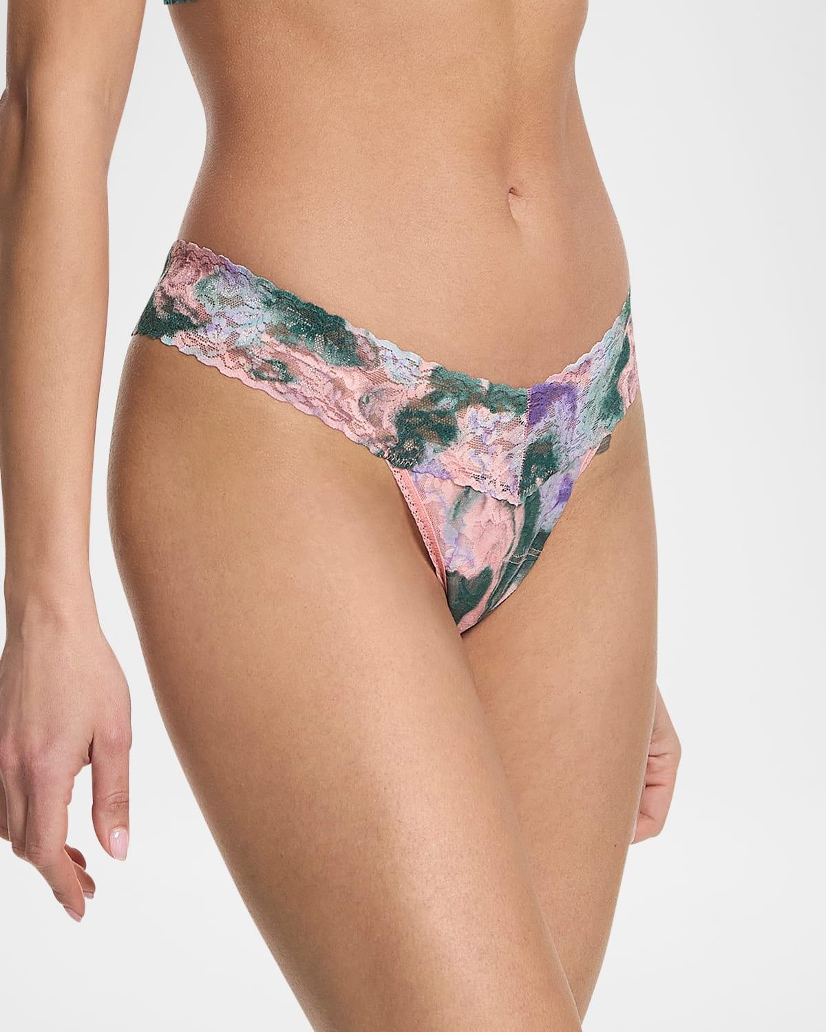 Signature Lace Low Rise Printed Thong Product Image