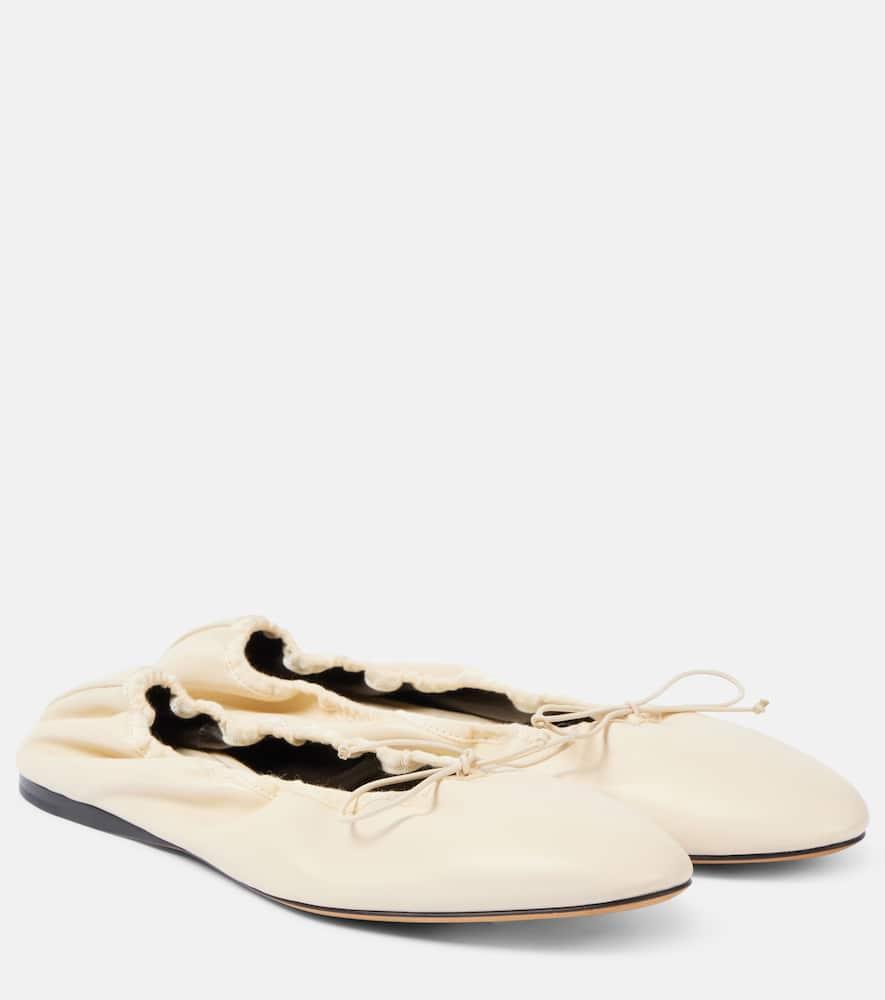 THE ROW 10mm Hereditas Leather Ballerina Flats In Tol - Toile Product Image