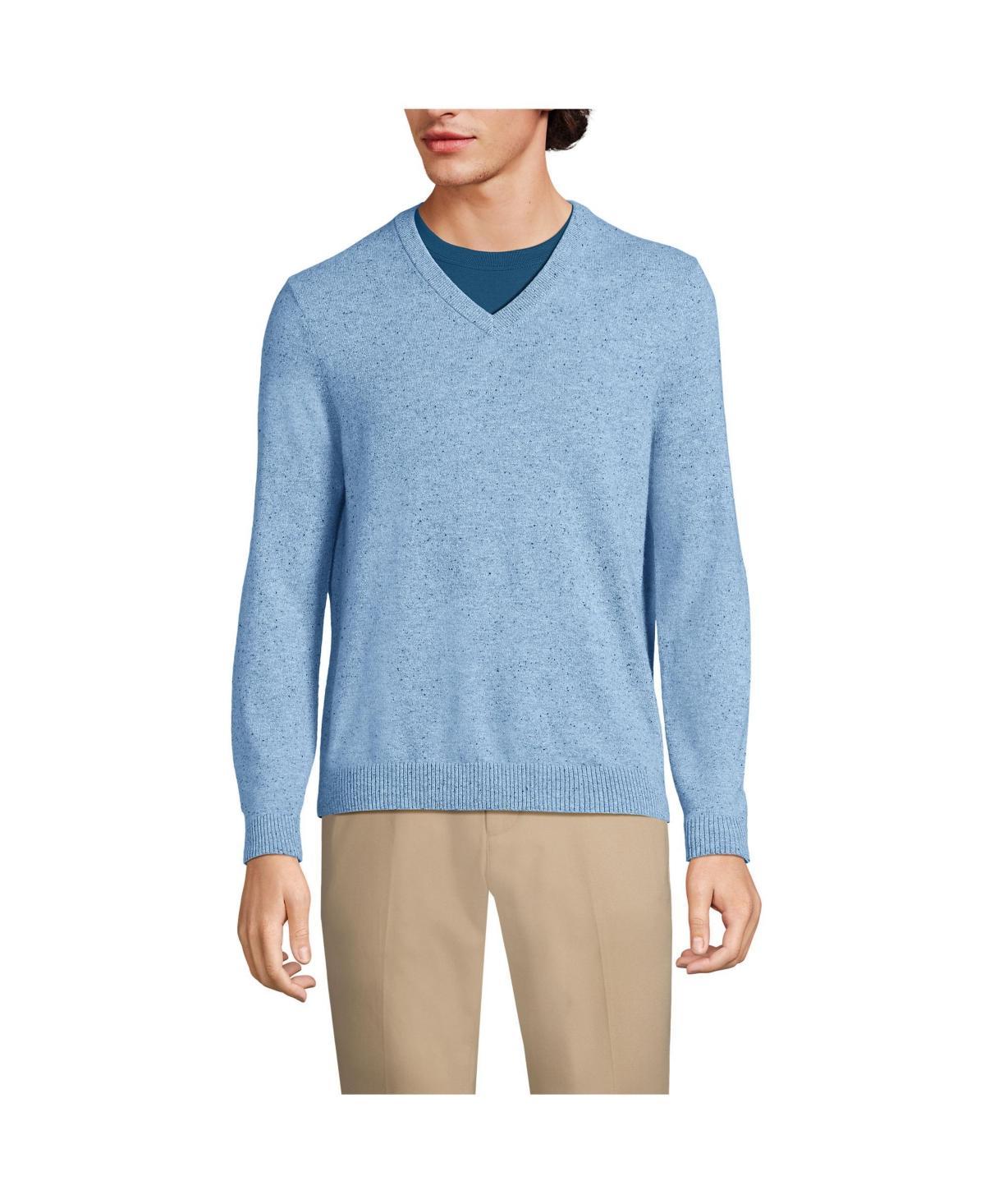 Mens Lands End Fine-Gauge Cashmere V-neck Sweater Product Image