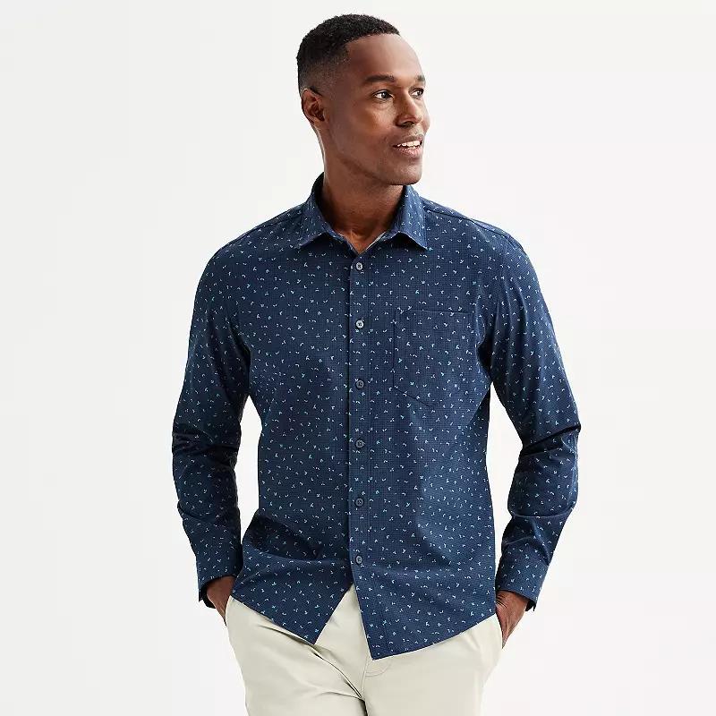 Mens FLX Performance Untucked-Fit Long Sleeve Button Down Shirt Product Image