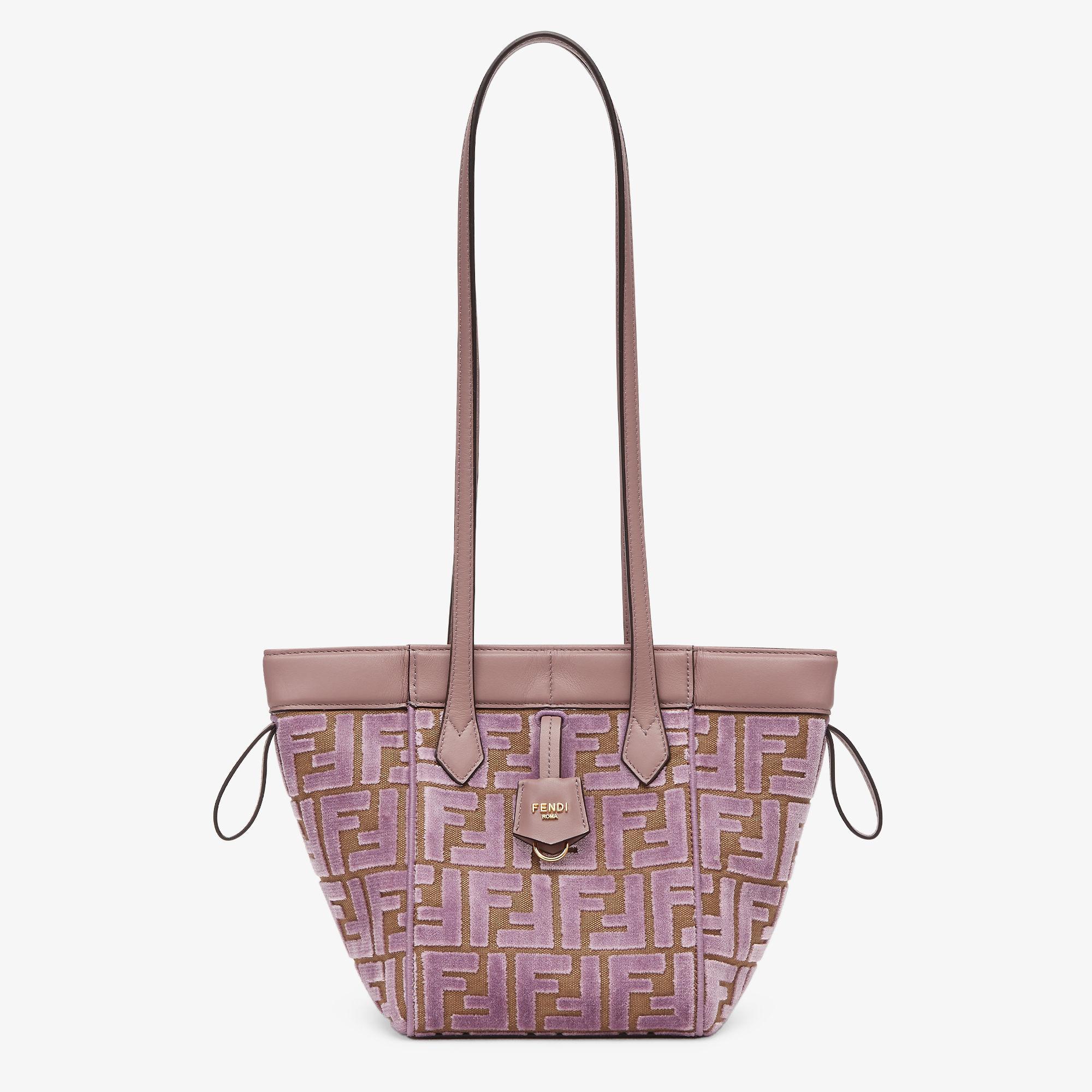 Fendi Origami MiniTransformable mauve pink FF jacquard velvet mini-bag Product Image