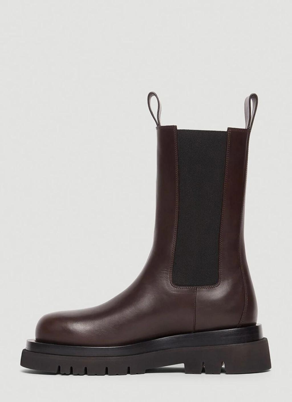 Lug Rubber-trimmed Leather Chelsea Boots In Nero Product Image