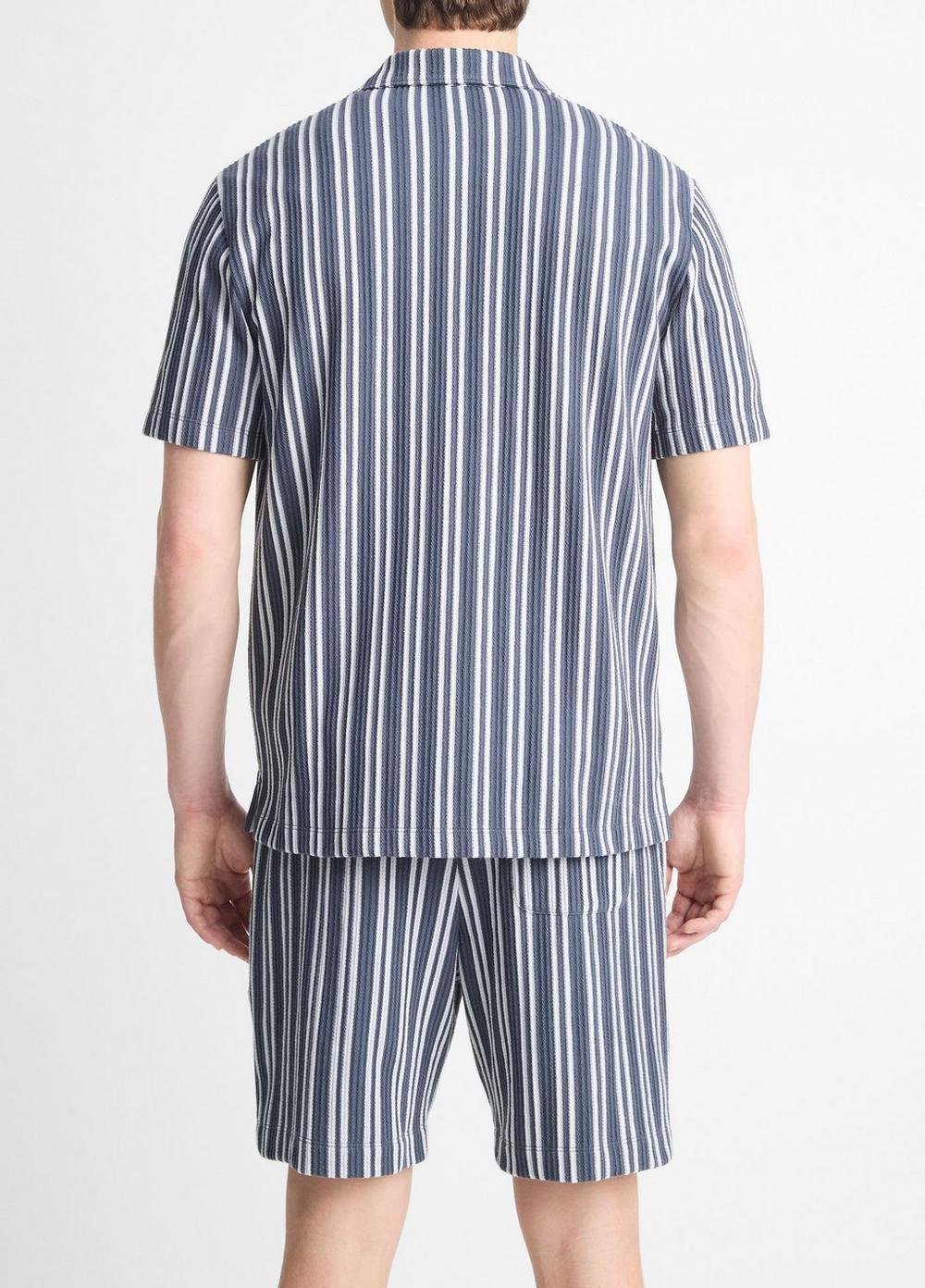 Mens Jacquard-Stripe Cotton-Blend Button-Front Shirt, Venice Blue/blue Cloud, Size XXL Vince Product Image