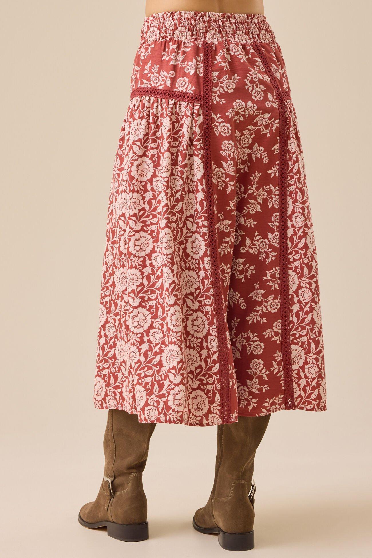 Amy Floral Midi Skirt Product Image