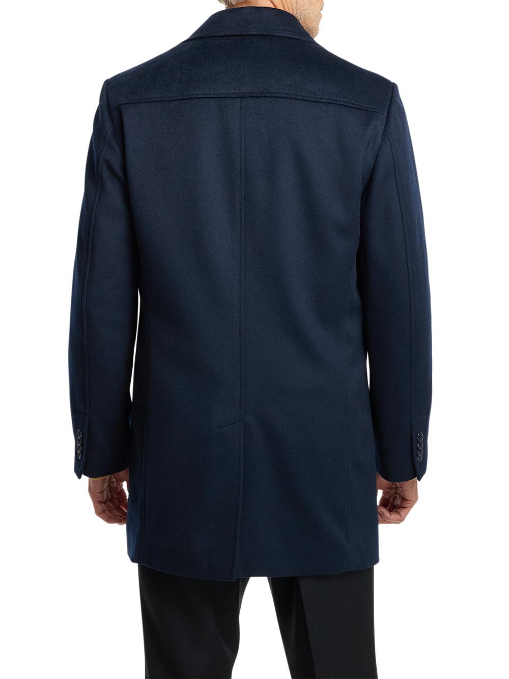 Wool Blend Topcoat - Navy Product Image