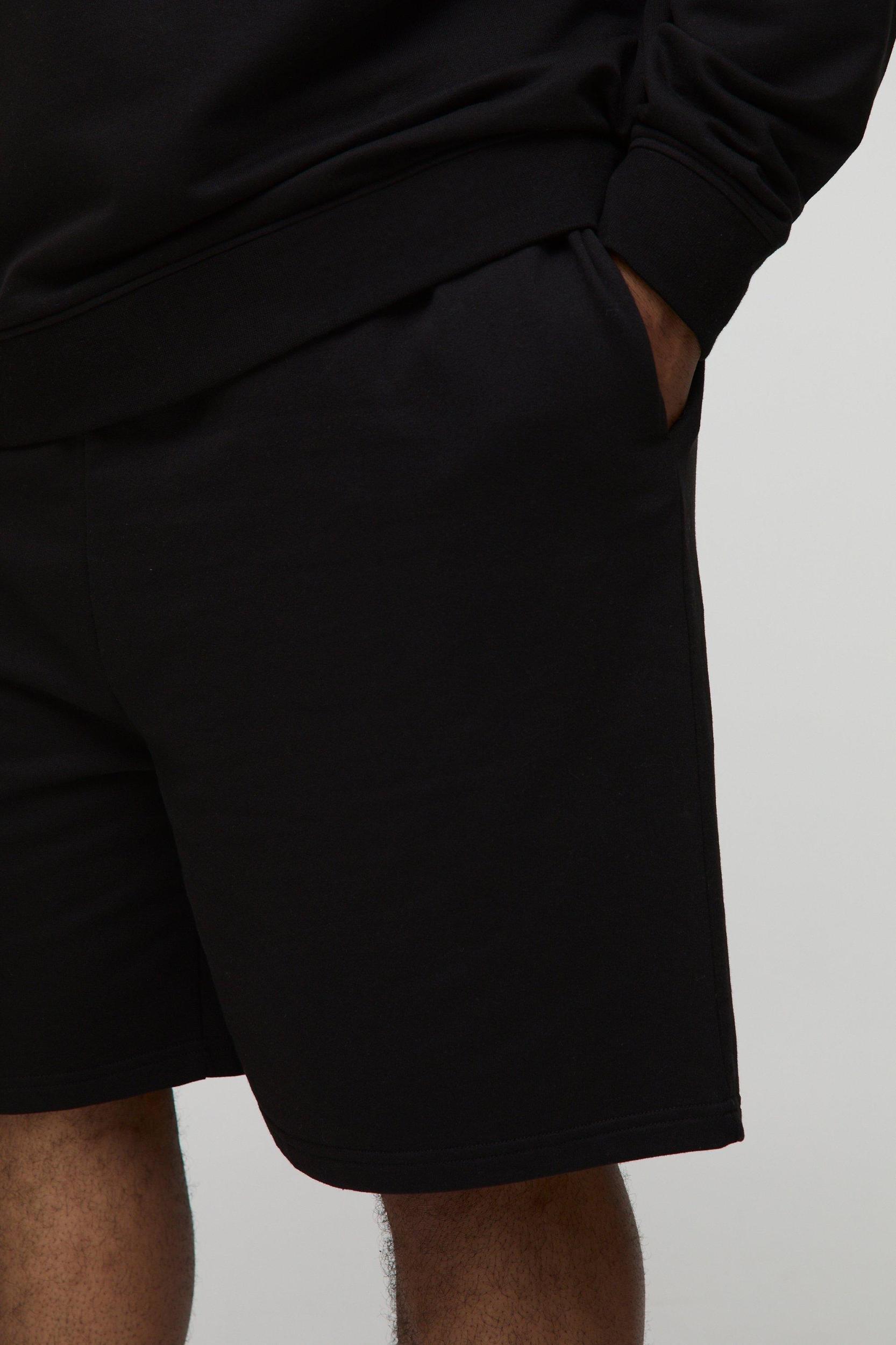 Plus 260GSM Loopback Oversized Drop Crotch Basic Shorts | boohooMAN USA Product Image