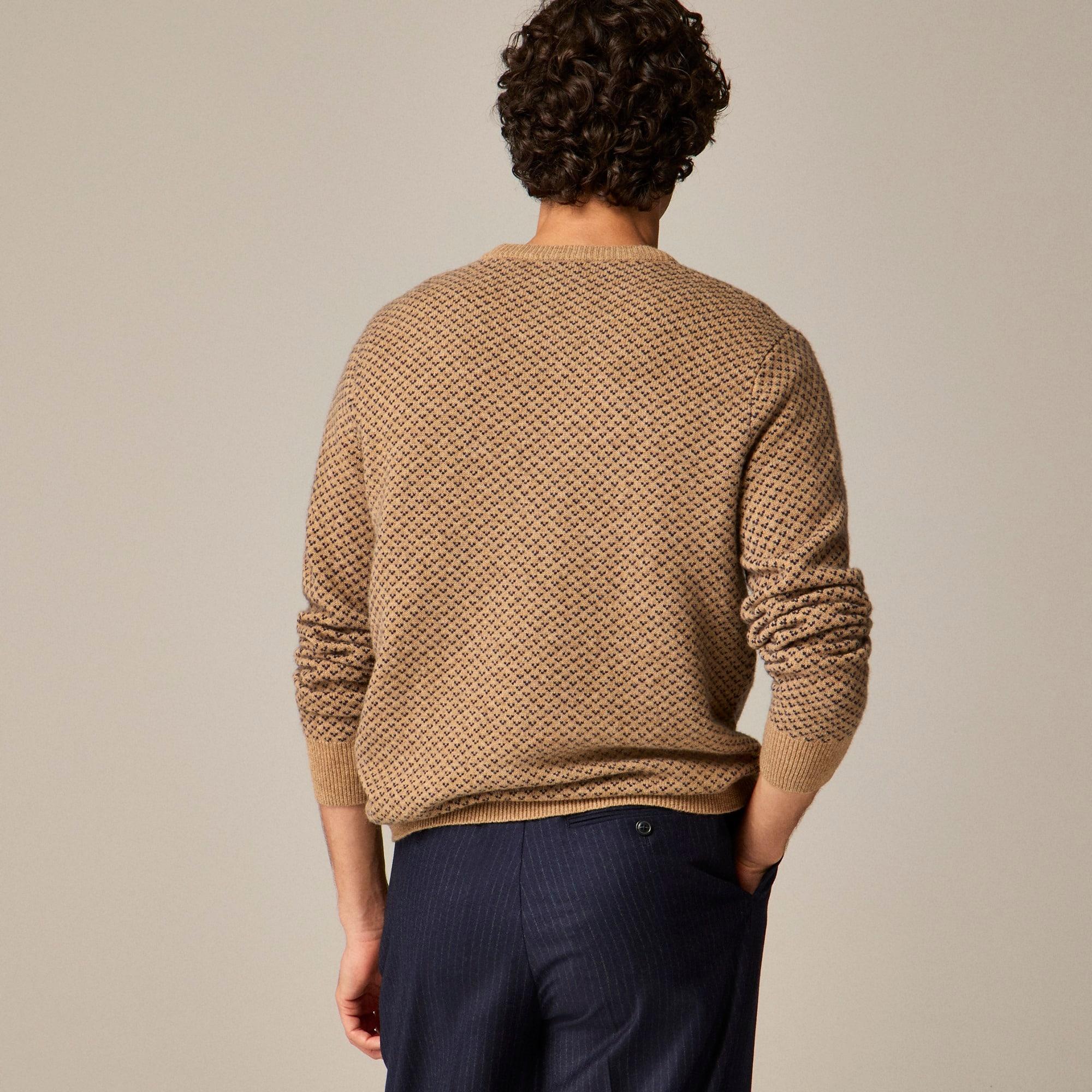 Rugged merino wool-blend bird's-eye sweater Product Image