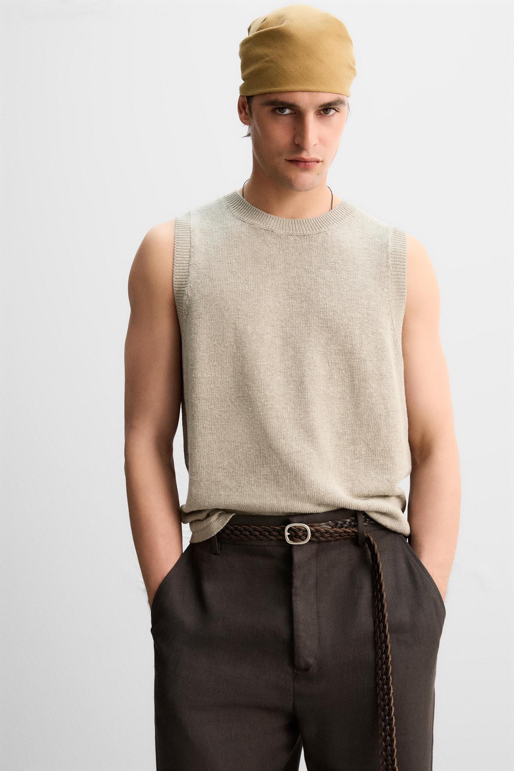 LIMITED EDITION 100% LINEN KNIT VEST Product Image