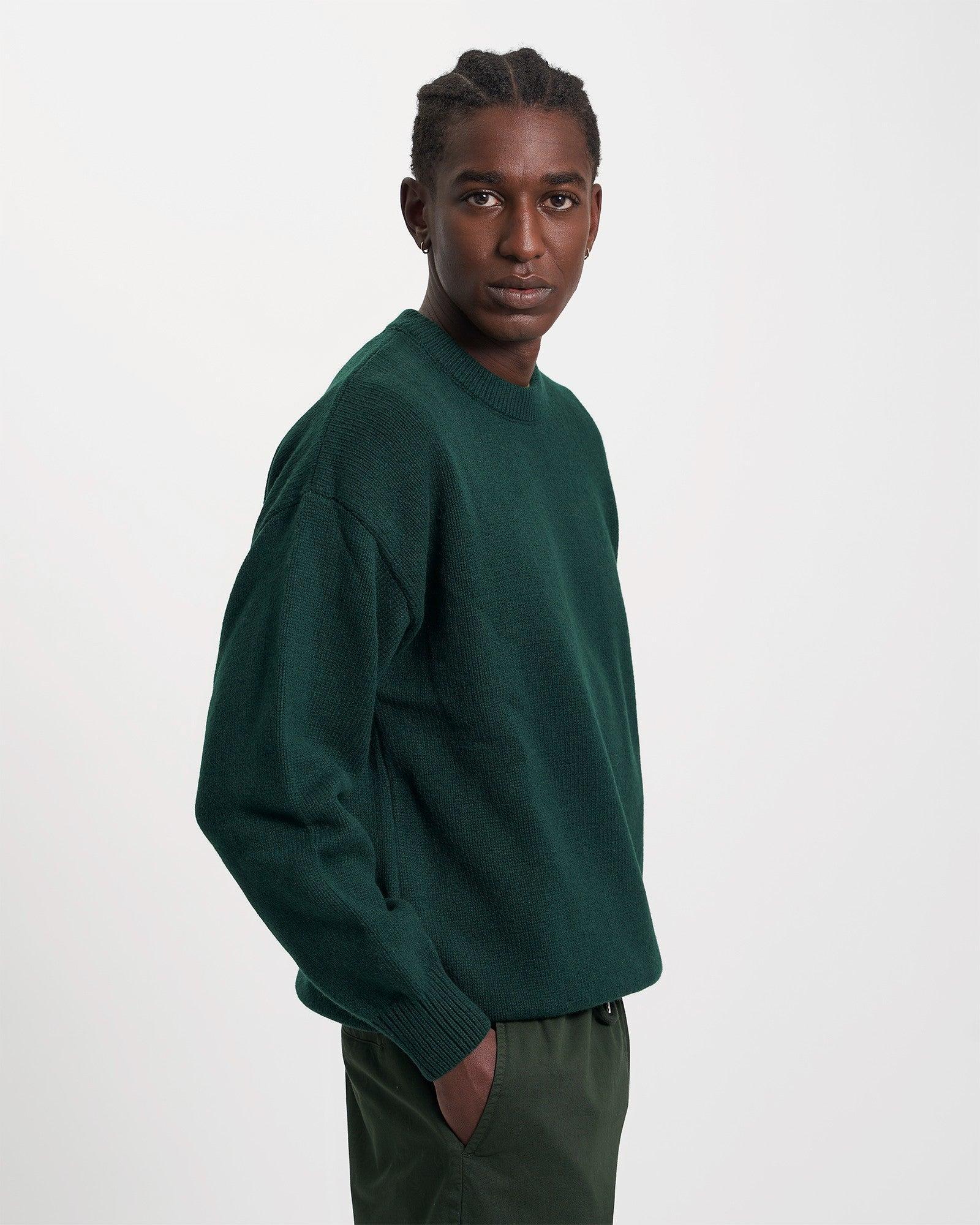 Oversized Merino Wool Crew - Lava Grey Product Image