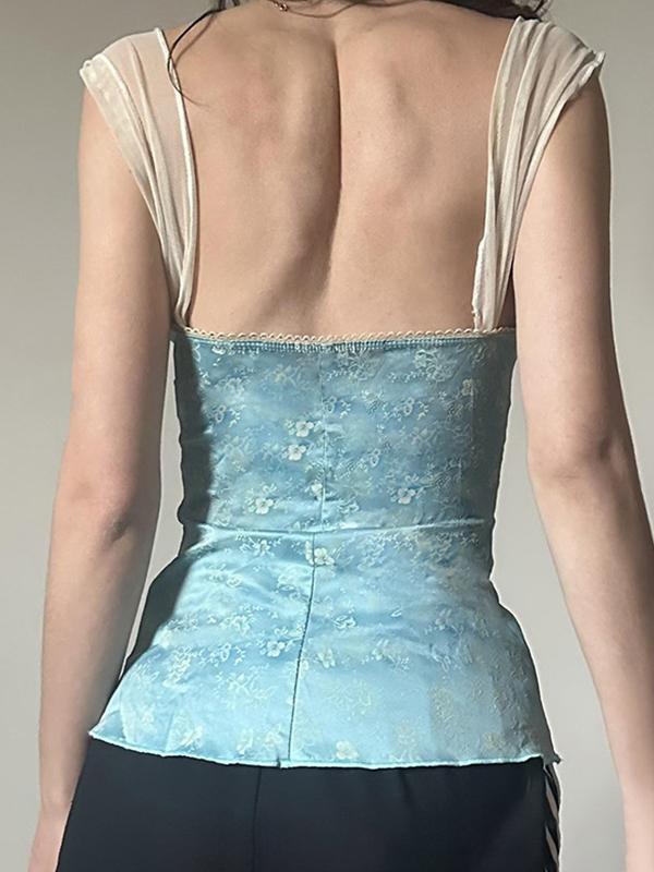 Lace Bow Print Cami Top Product Image