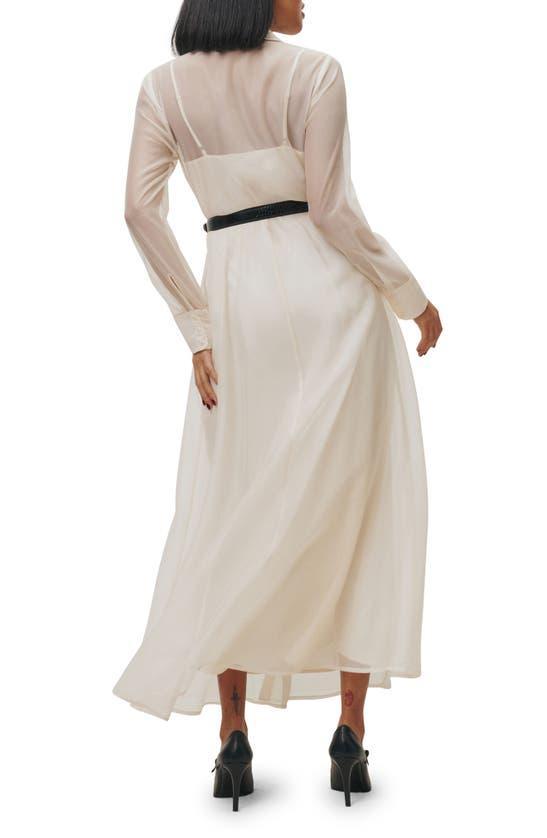 Andria Belted Long Sleeve Shirtdress In Ivory Product Image