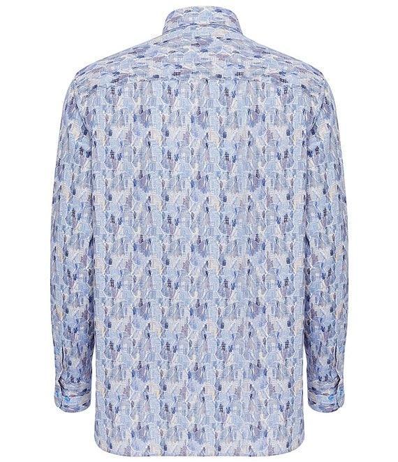 Visconti Big & Tall Wavy Grid Print Stretch Long Sleeve Woven Shirt Product Image