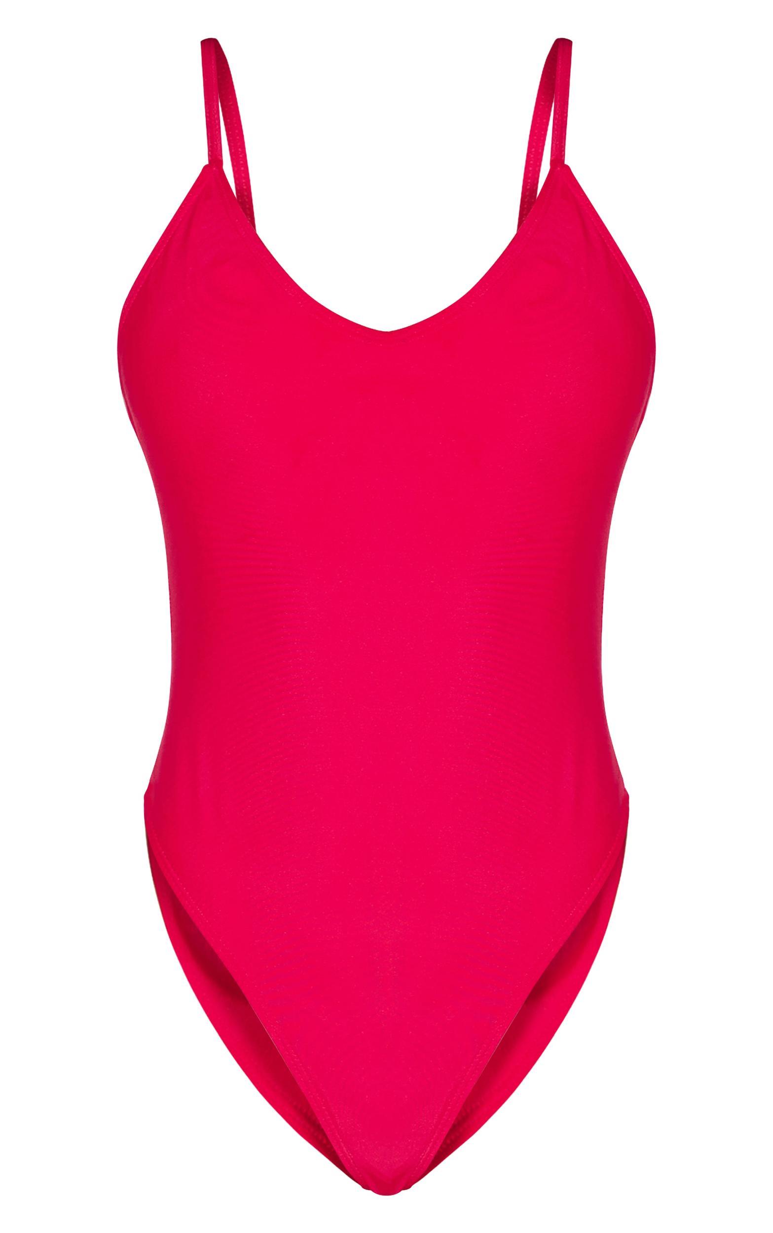 Red Plunge Swimsuit Product Image