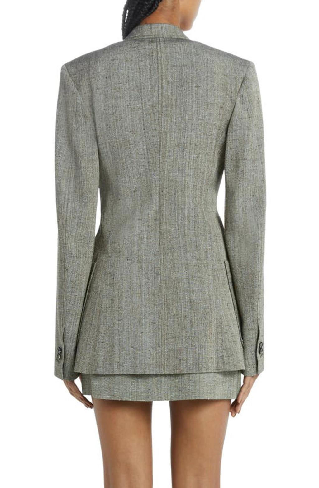 Slubbed Melange Viscose-blend Blazer In Grey Product Image