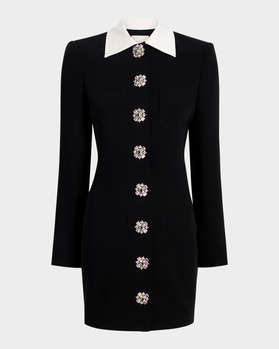 Sheryl Tailored Crystal-Button Mini Dress Product Image