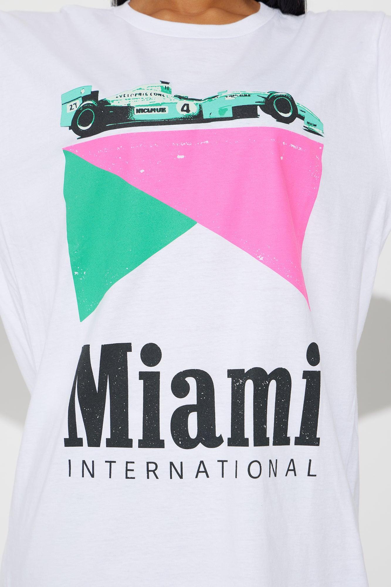 Miami International Oversized Tee - White Product Image