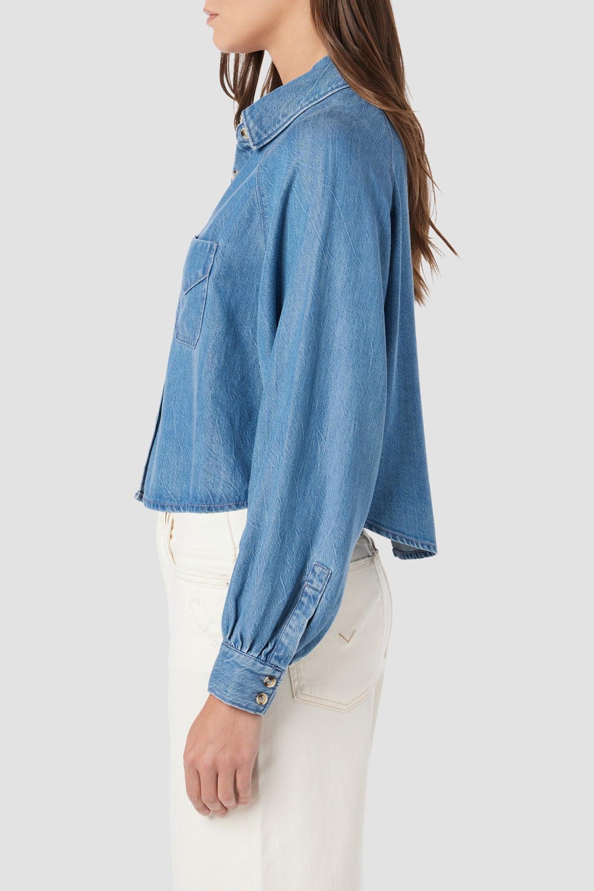 Raglan Balloon Sleeve Button Down Female Product Image