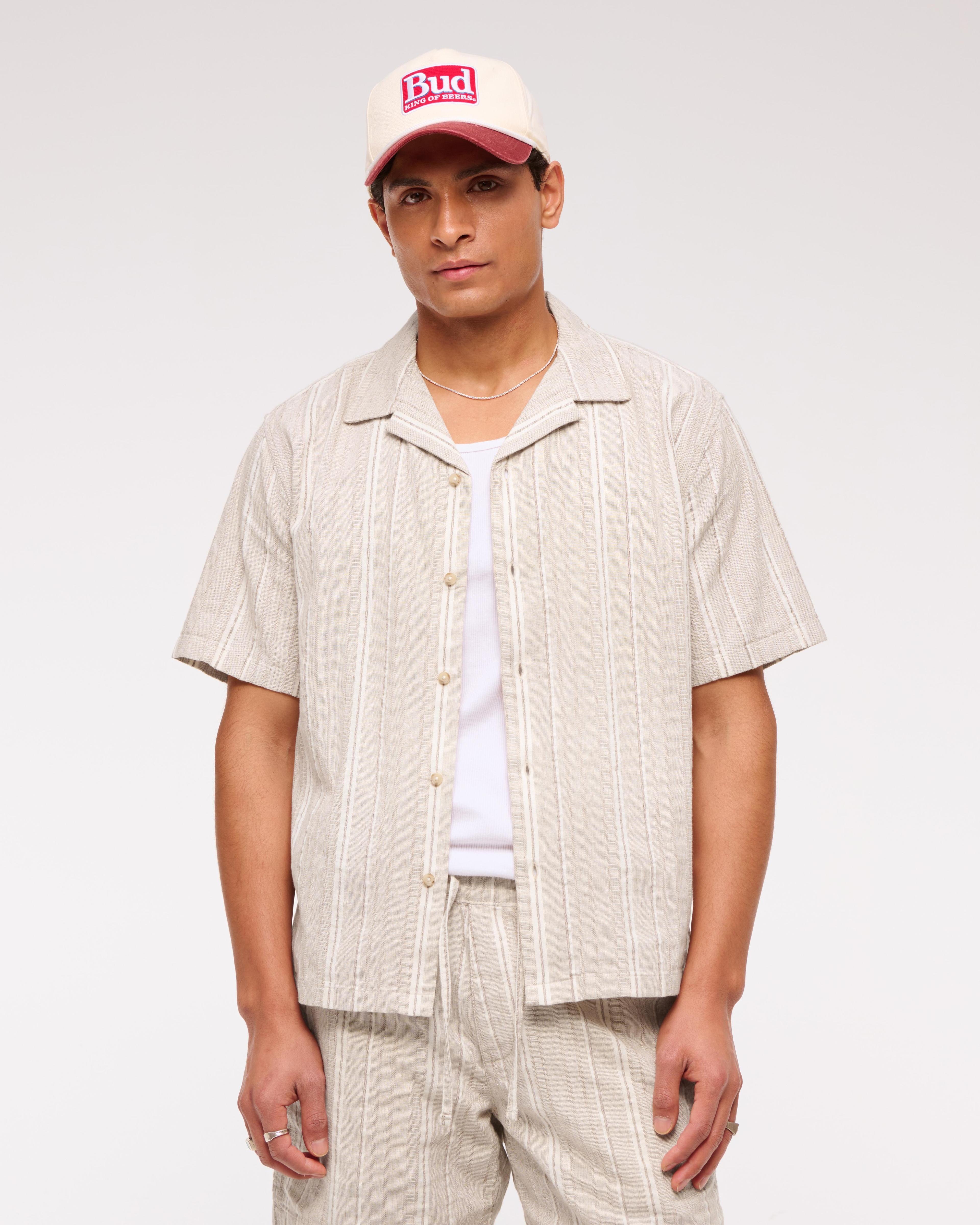 Camp Collar Summer Linen-Blend Shirt Product Image