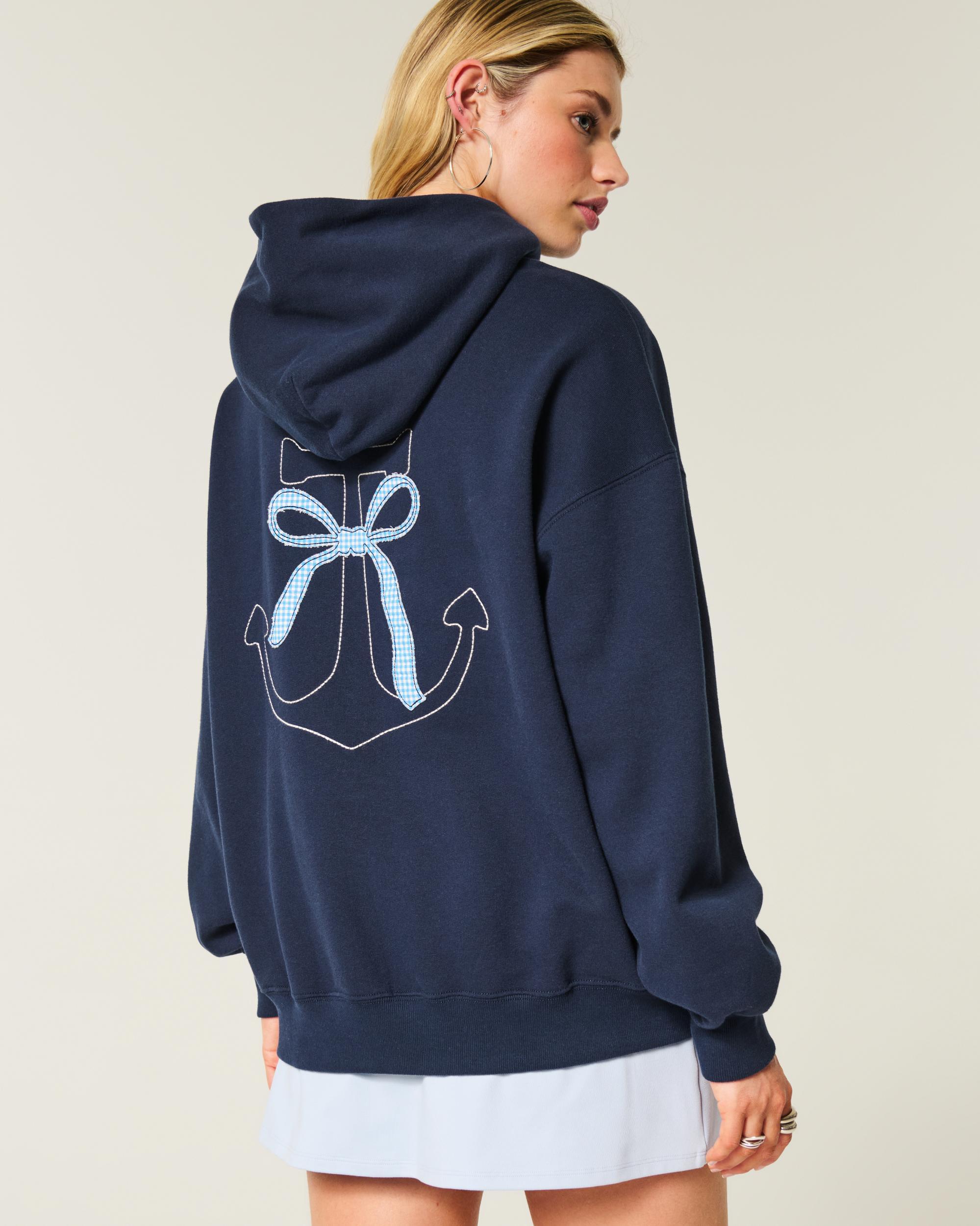 Oversized Bow Graphic Hoodie Product Image