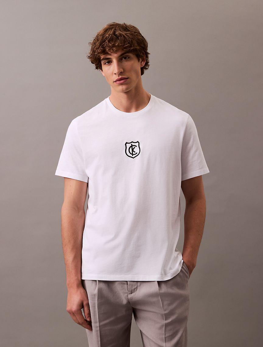 Calvin Klein Mens Emblem Logo Graphic Classic T-Shirt - Blue - S Product Image