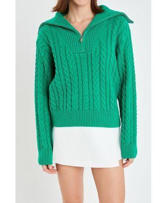 English Factory Womens Zip Up Knit Top Product Image