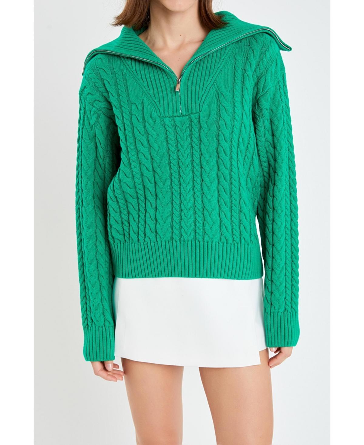 English Factory Womens Zip Up Knit Top Product Image