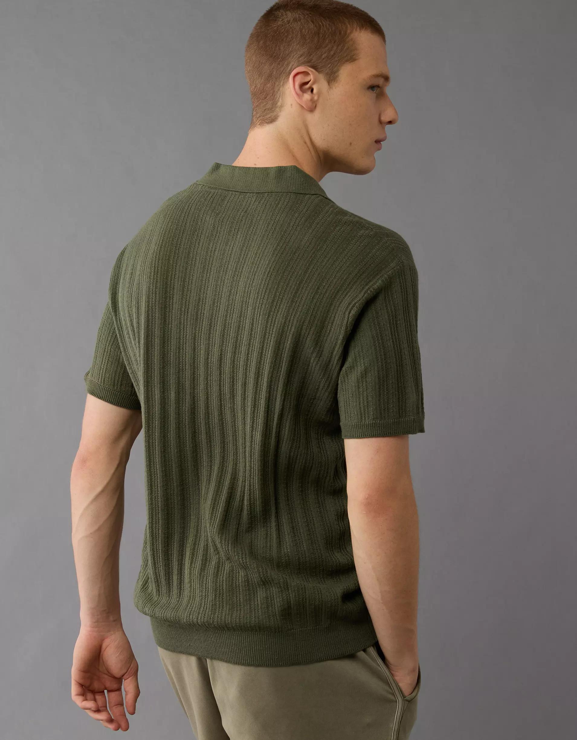 AE Weekend Button-Up Sweater Polo Shirt Product Image