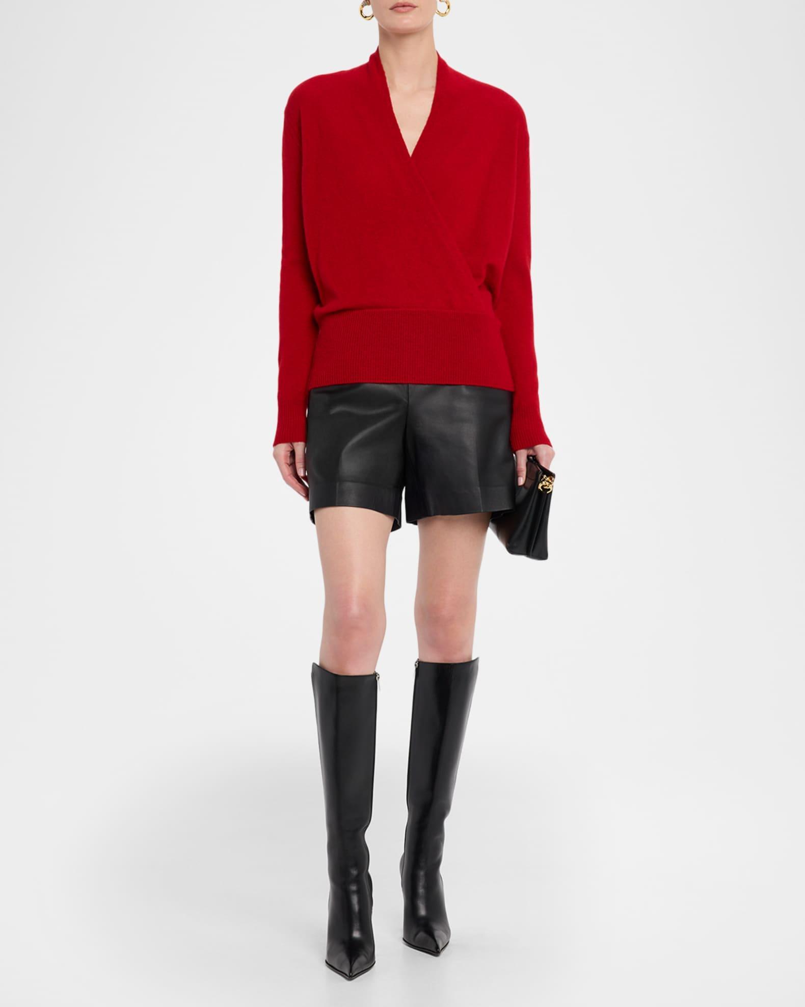 Cashmere Faux Wrap Sweater Product Image