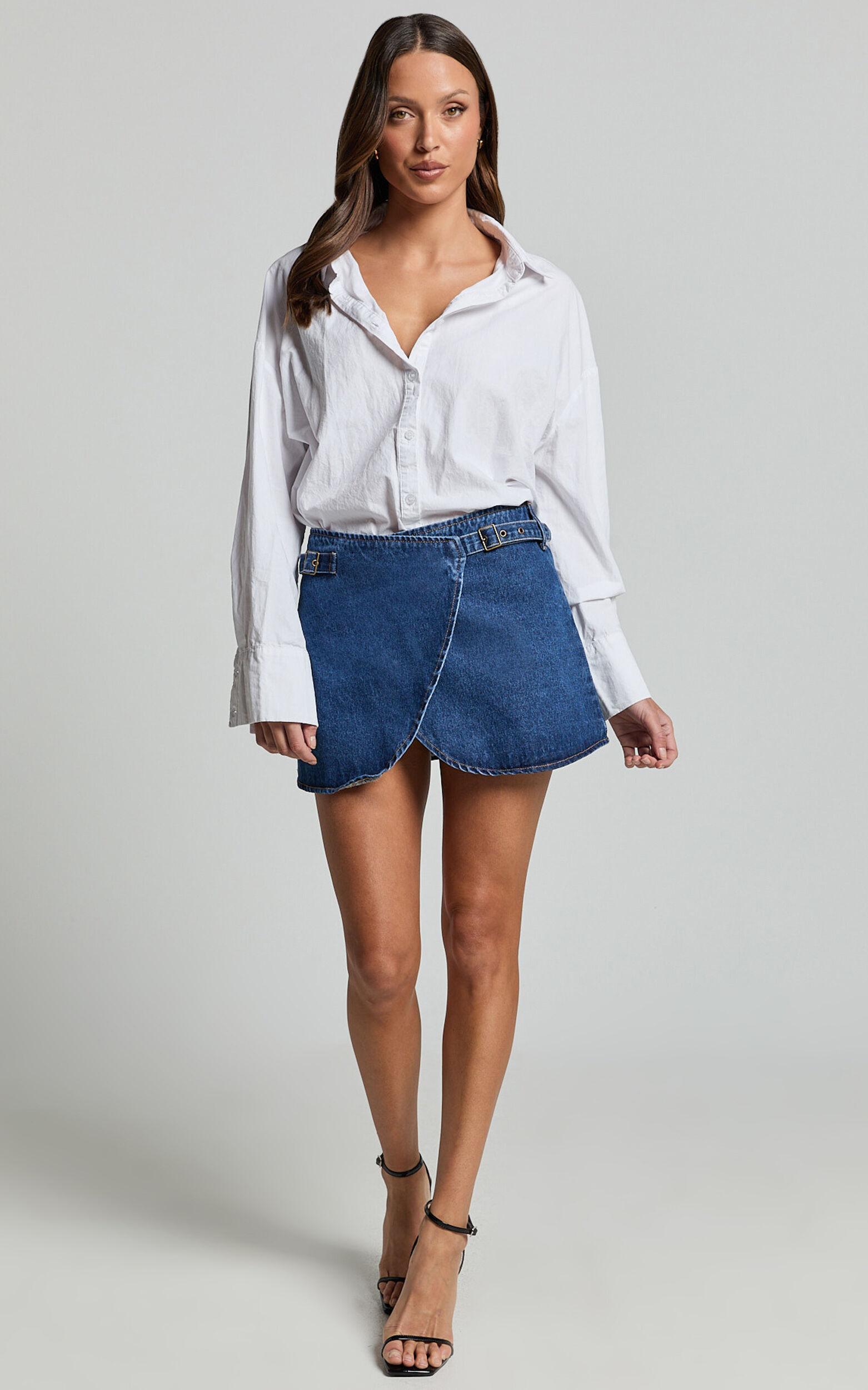 Lioness - Anja Mini Skirt in Dark Denim Product Image