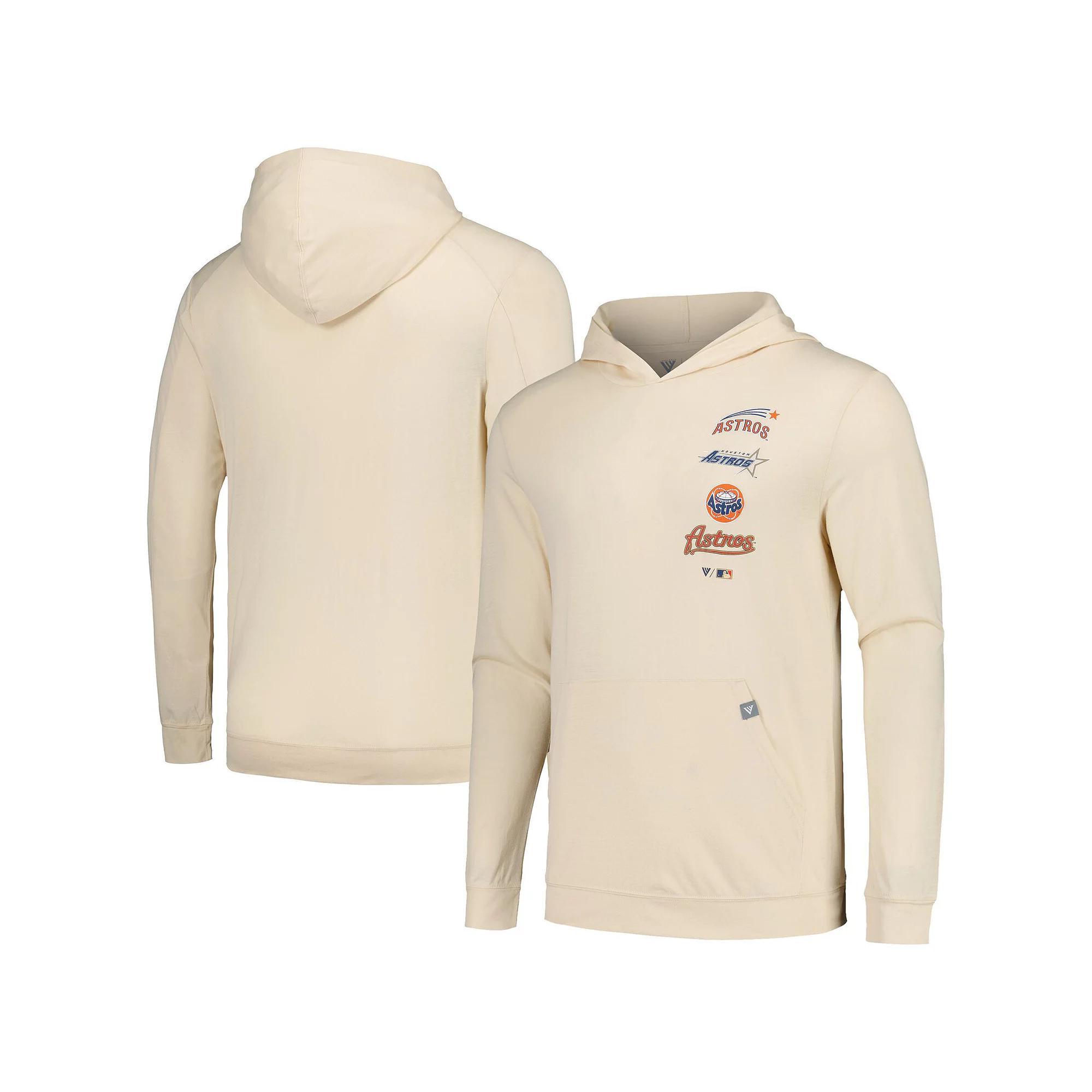 Men's Levelwear Cream Houston Astros Base Line Pullover Hoodie,  Product Image