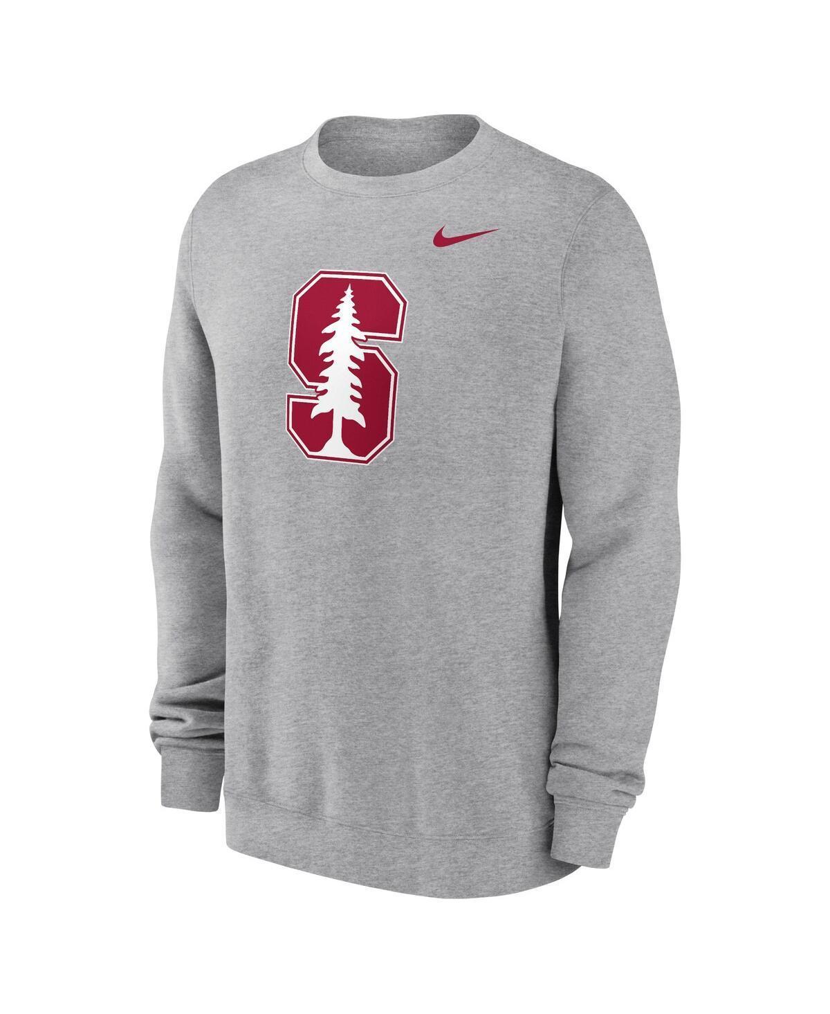 NIKE Men's Heather Gray Stanford Cardinal Primetime Evergreen Fleece Pullover Sweatshirt Product Image