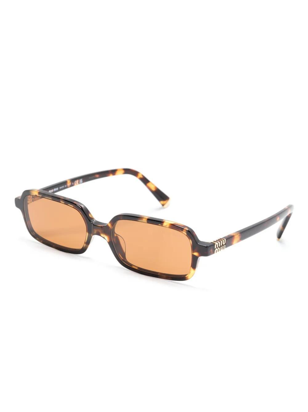 tortoiseshell rectangle-frame sunglasses   Product Image