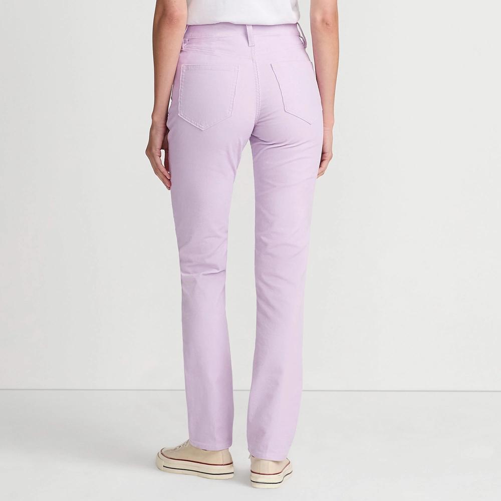 Lands' End Women's Mid Rise Straight Leg Corduroy Pants - 4 - Misty Lilac Product Image