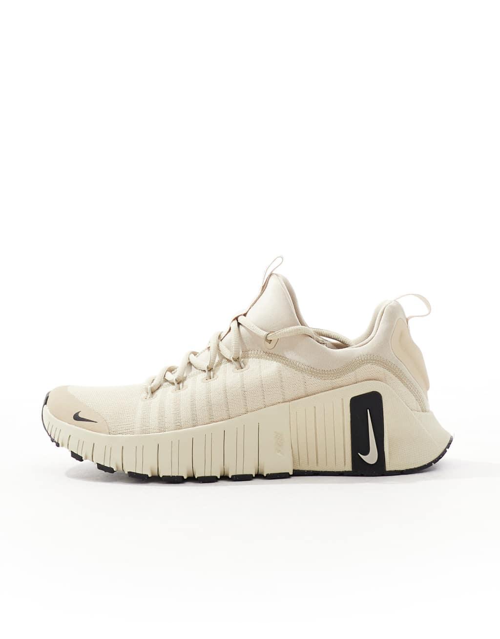 Nike Training Free Metcon 6 sneakers in beige Product Image