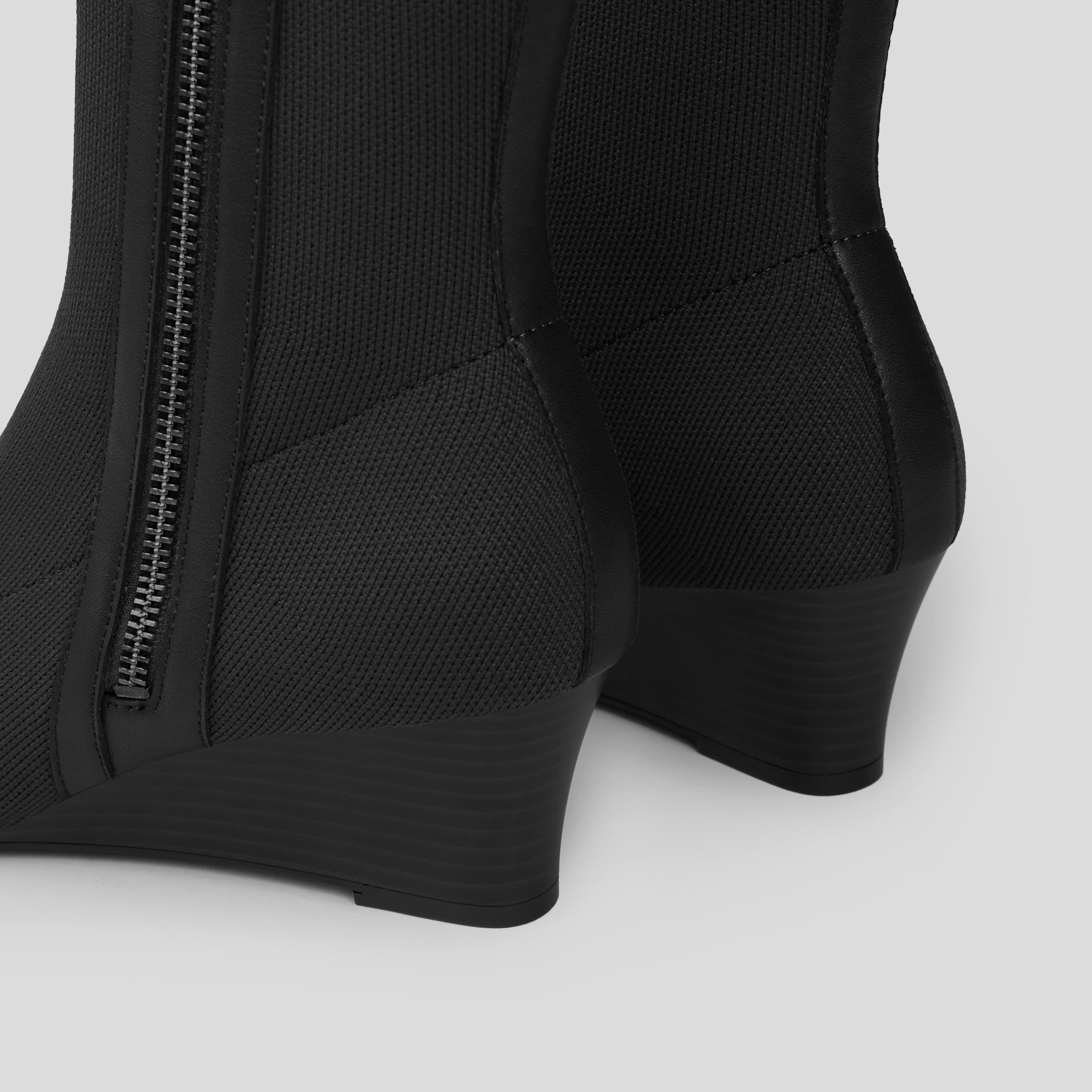 Square-Toe Water-Repellent Zipper Boots (Micaela) Product Image