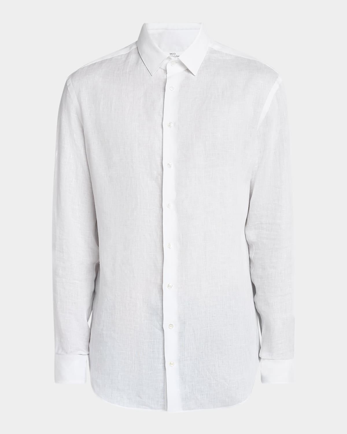Mens Classic Solid Linen Sport Shirt Product Image
