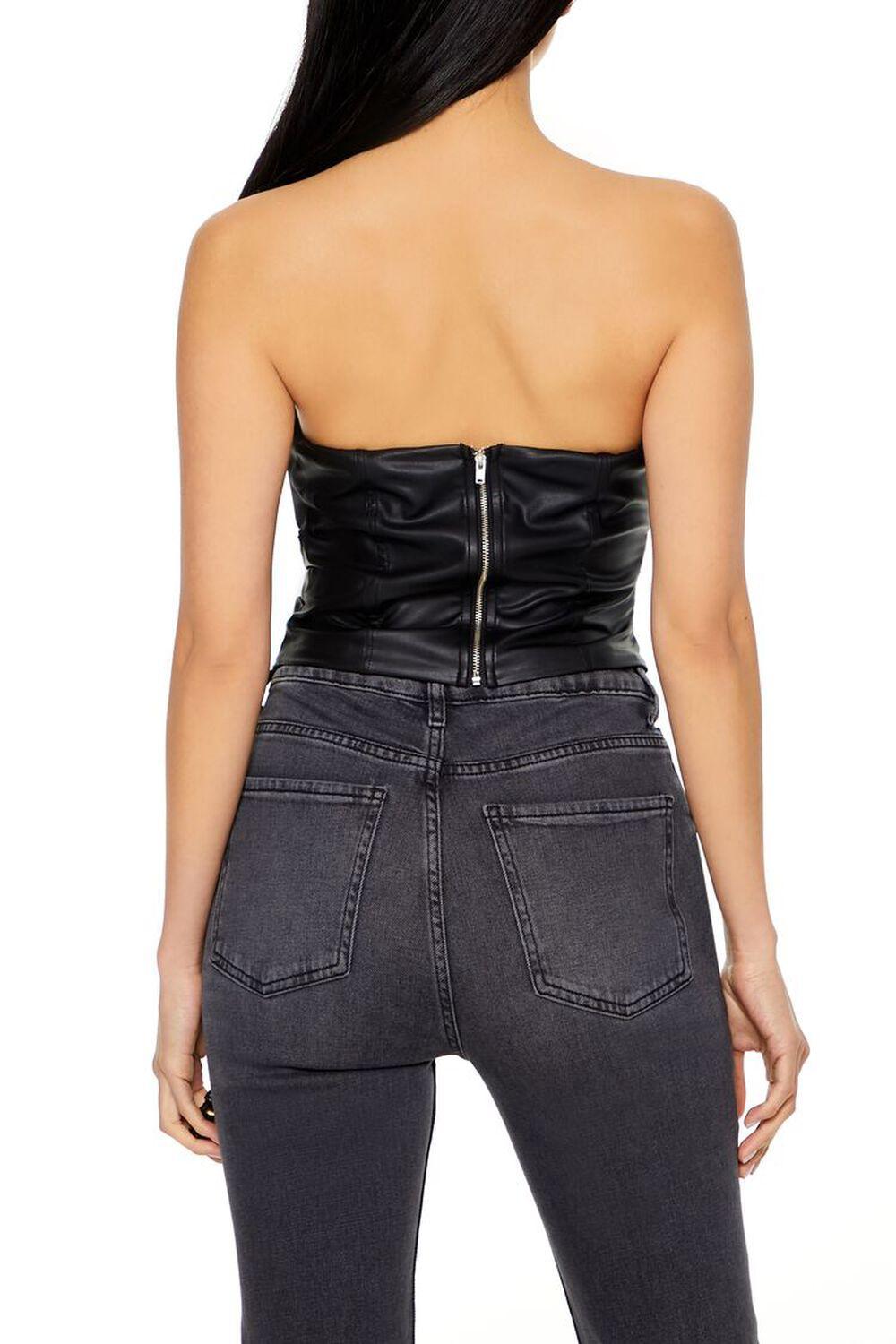 Faux Leather Tube Crop Top | Forever 21 Product Image