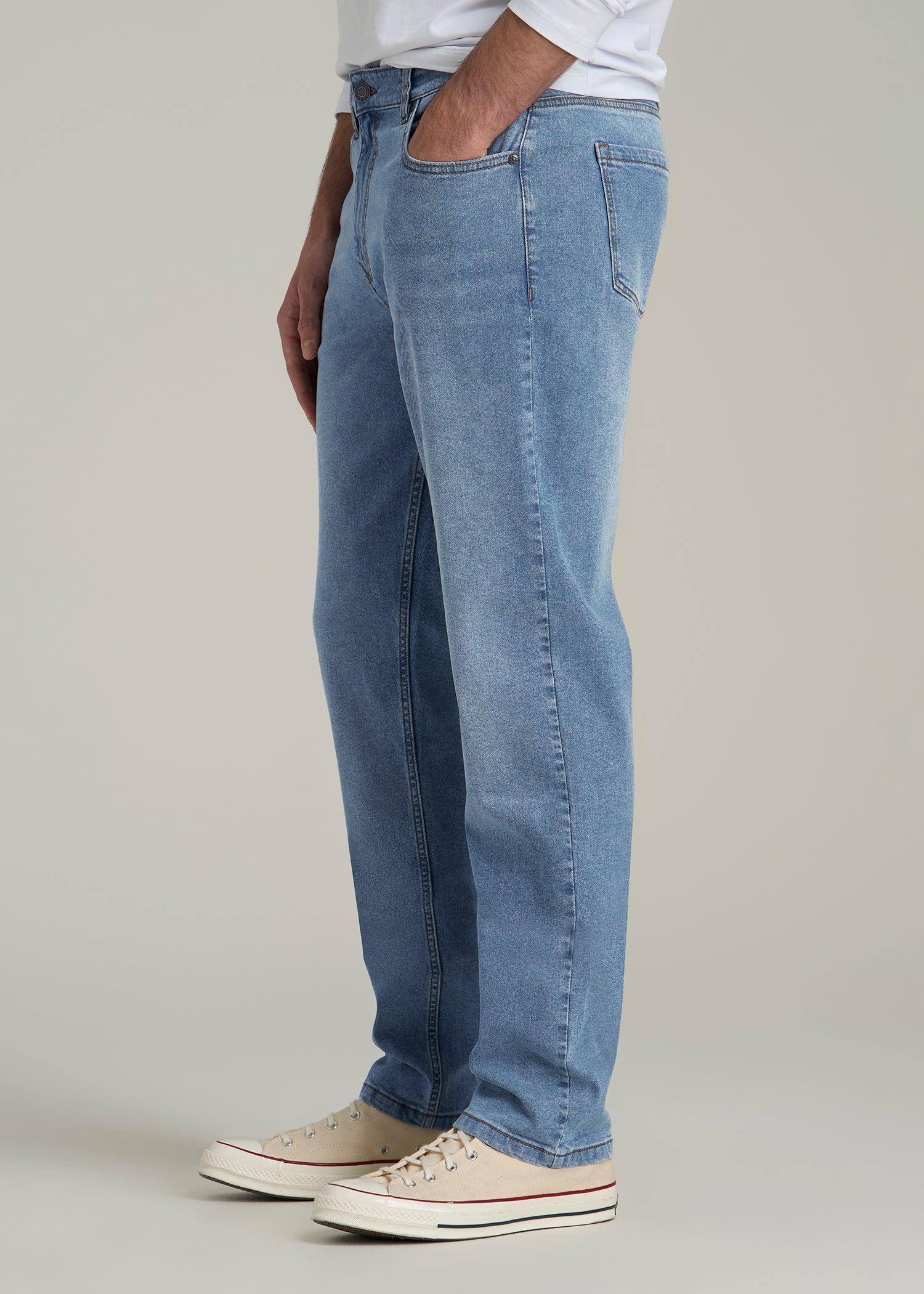 A.T. Basics Men's J1 Straight Fit Jeans for Tall Men in Tufts Blue Male Product Image