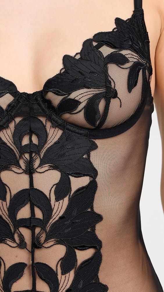 Fleur du Mal Lily Embroidery Cupped Thong Bodysuit | Shopbop Product Image