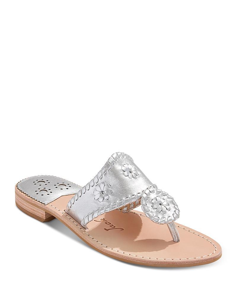 Jack Rogers Jacks Leather Flat Thong Sandals Product Image