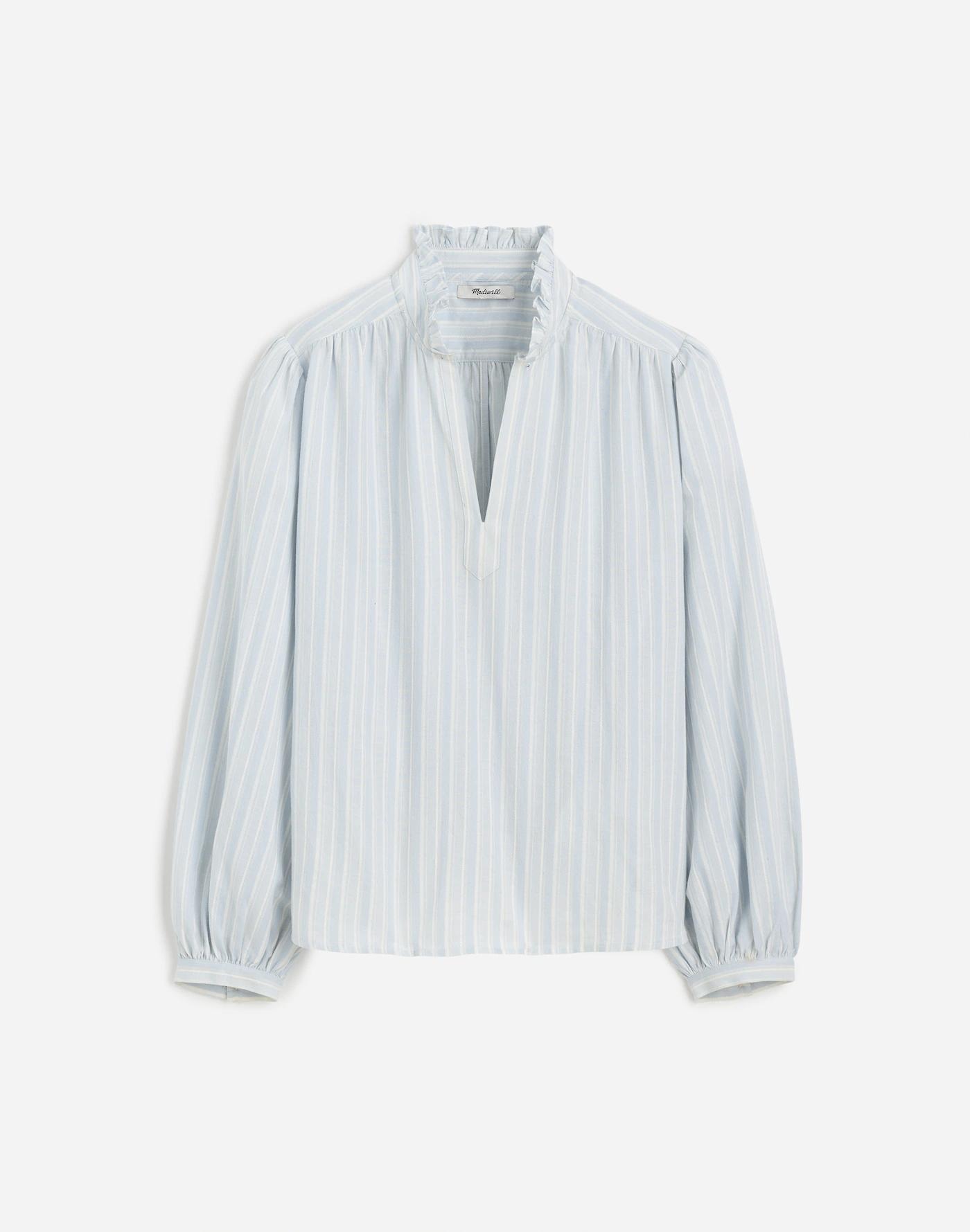 Ruffled Popover Top in Stripe Product Image