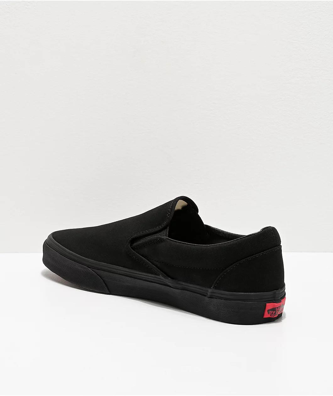 Vans Slip-On Monochromatic Black Skate Shoes Product Image