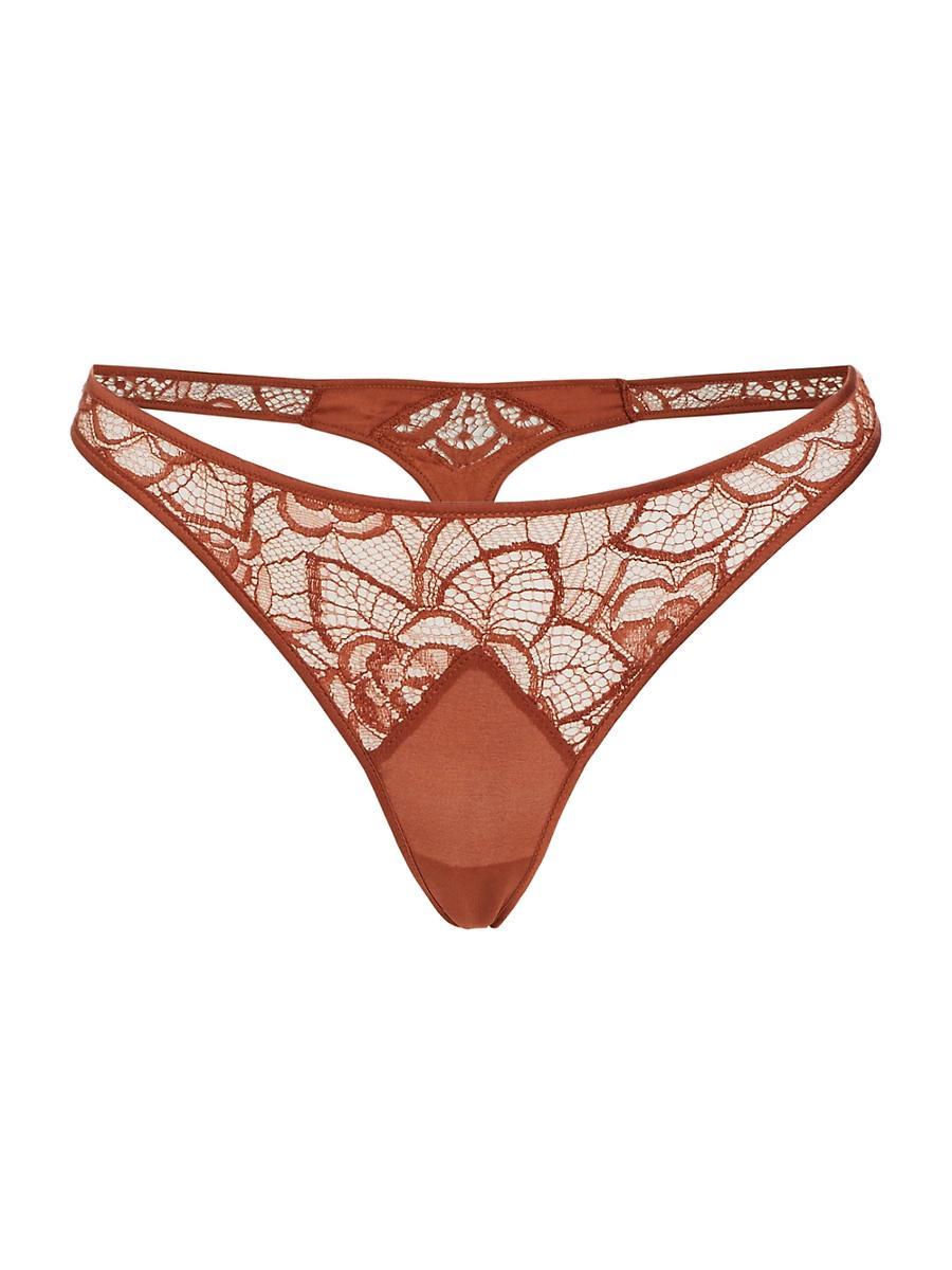 Womens Coquette Lace Thong Product Image