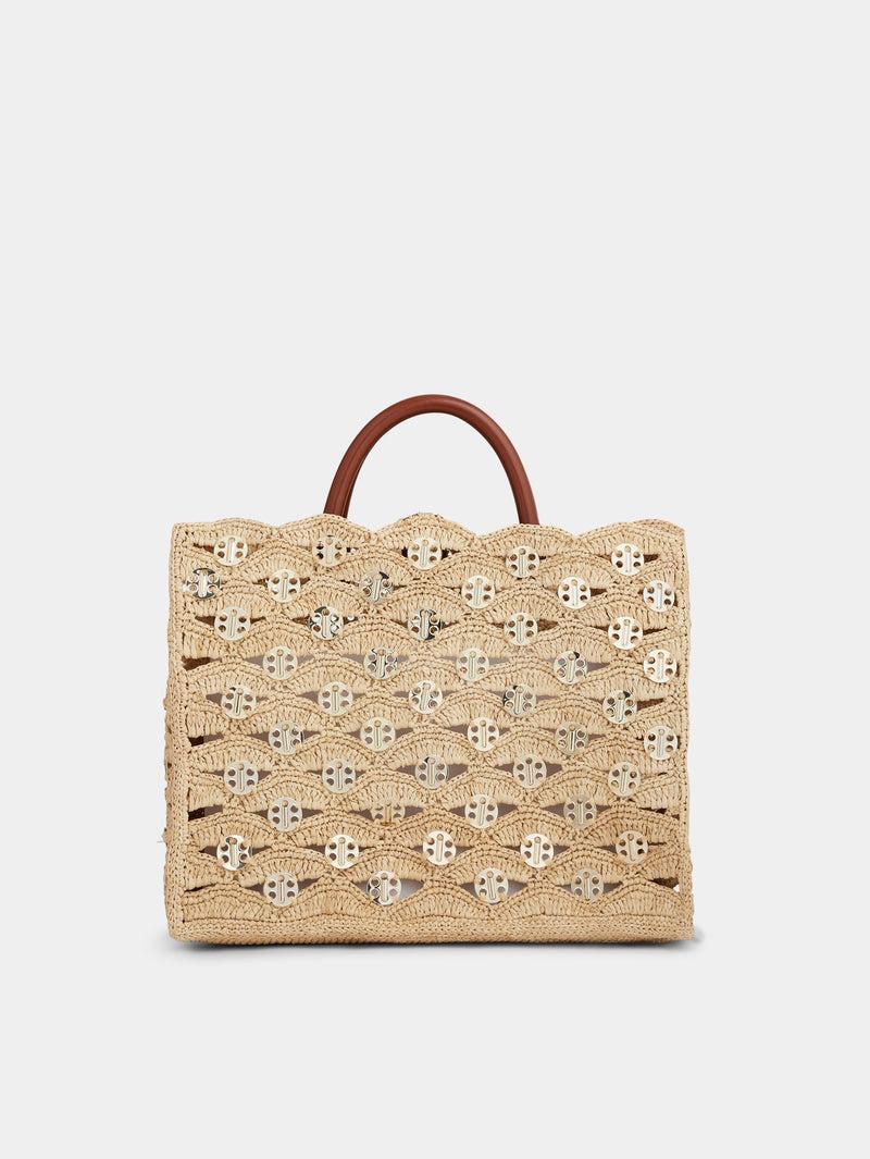 BEIGE TOTE BAG IN RAFFIA Product Image