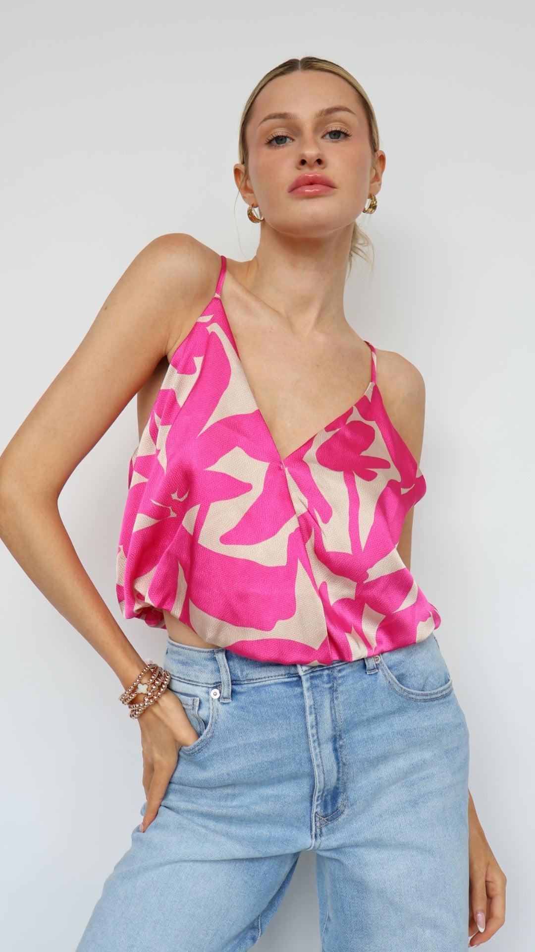 Satin Print Crop Top Product Image