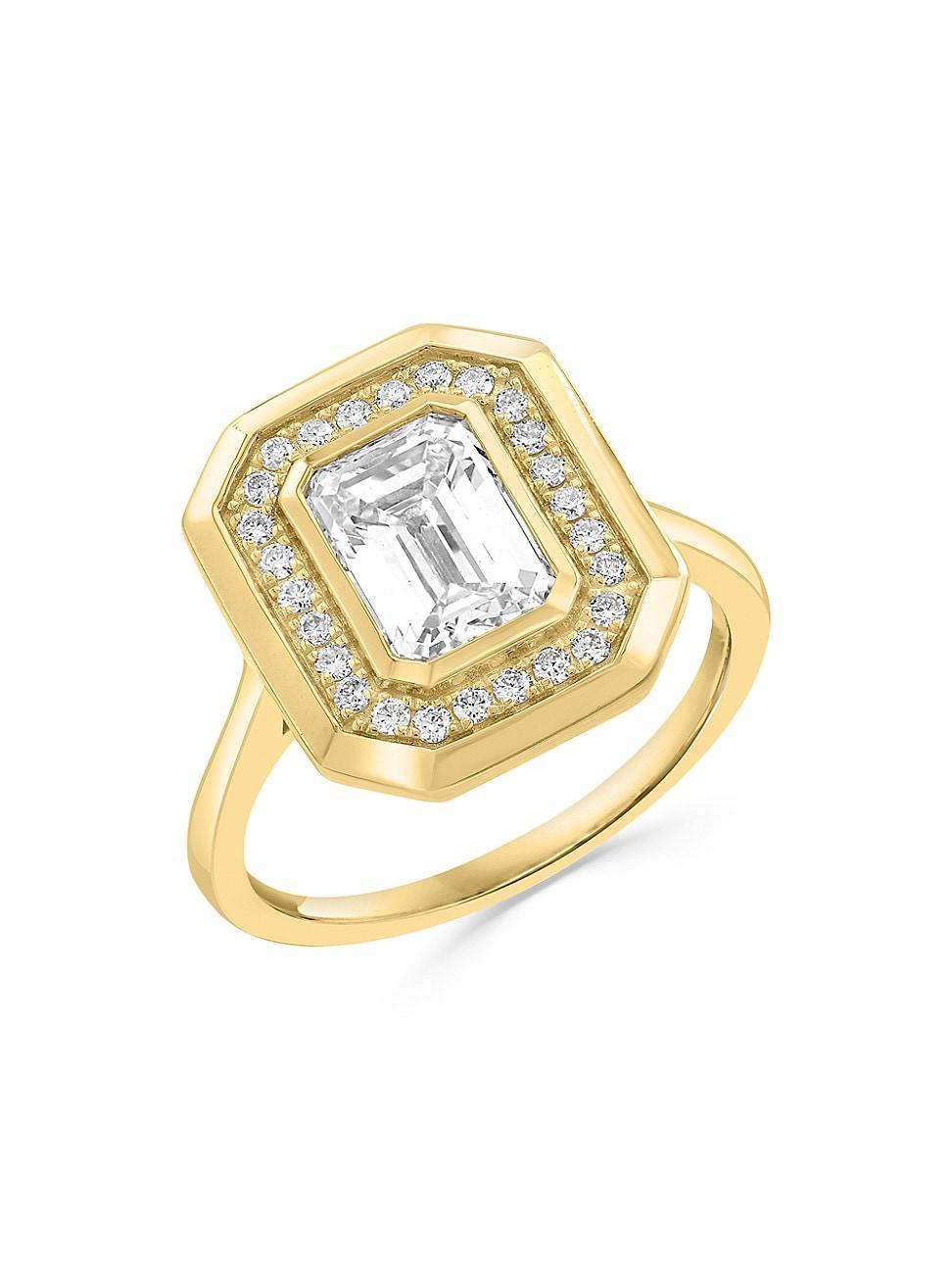 Womens 14K Yellow Gold & 2.15 TCW Lab-Grown Diamond Ring Product Image