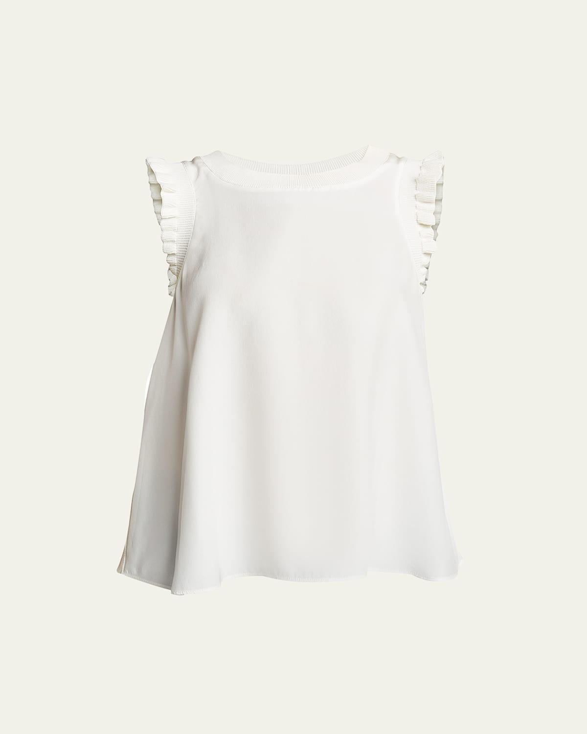 Tous Les Jours Lenore Crewneck Sleeveless Silk Top Product Image