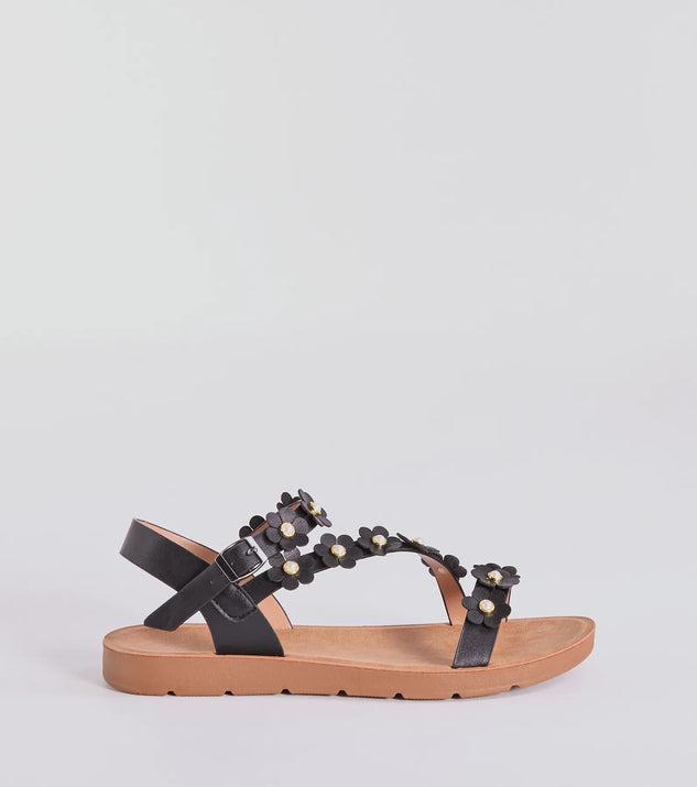 Floral Cutie Strappy Faux Leather Sandals Product Image